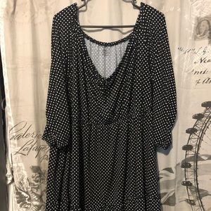 Plus Size Black and White Polka dot shirt